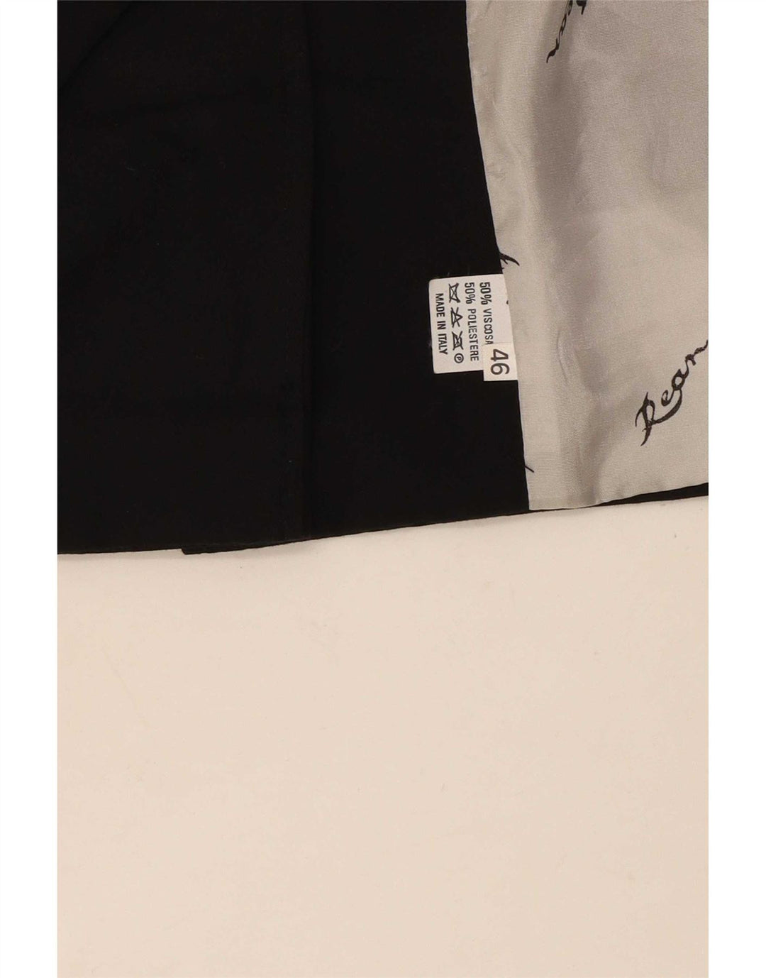 Vintage Damen 2 Knopf 3/4 Ärmel Blazer Jacke IT 46 Große schwarze Viskose
