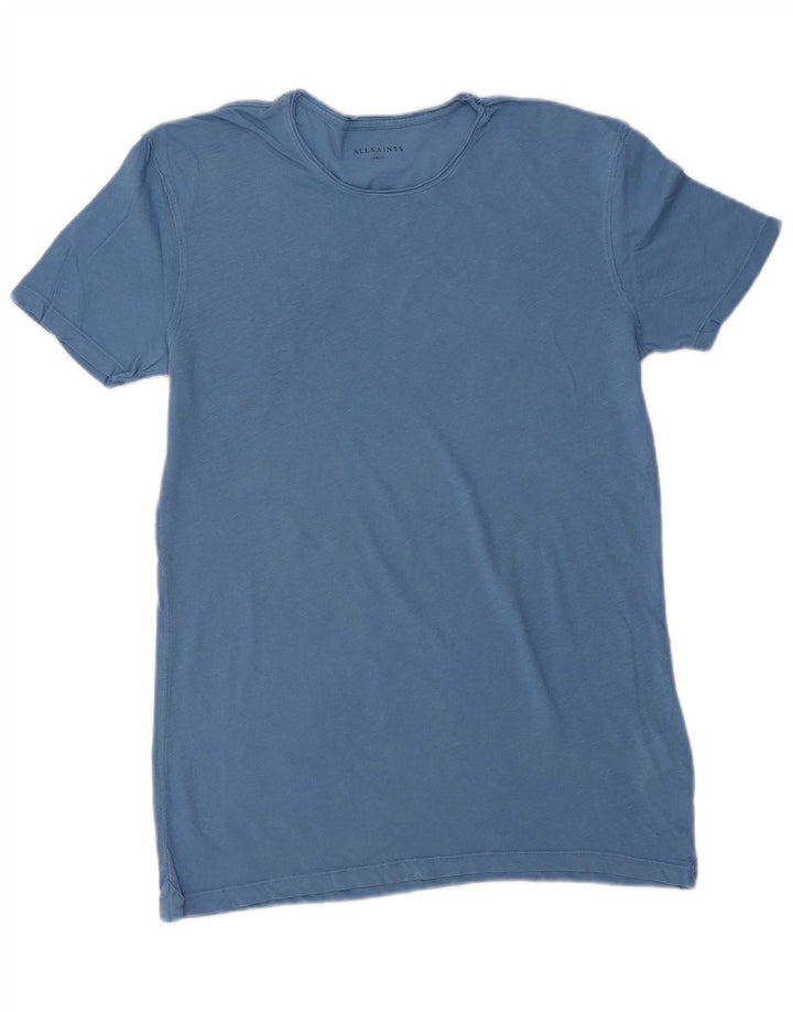 All Saints Mens T-Shirt Top Small Blue Cotton