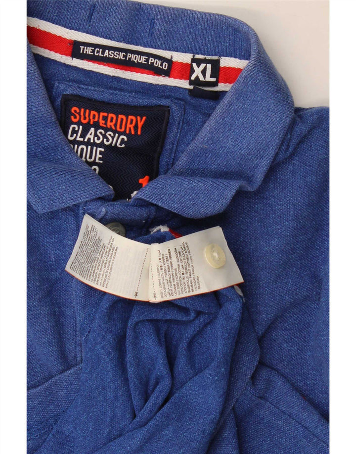 Superdry Mens Polo Shirt XL Blue Cotton