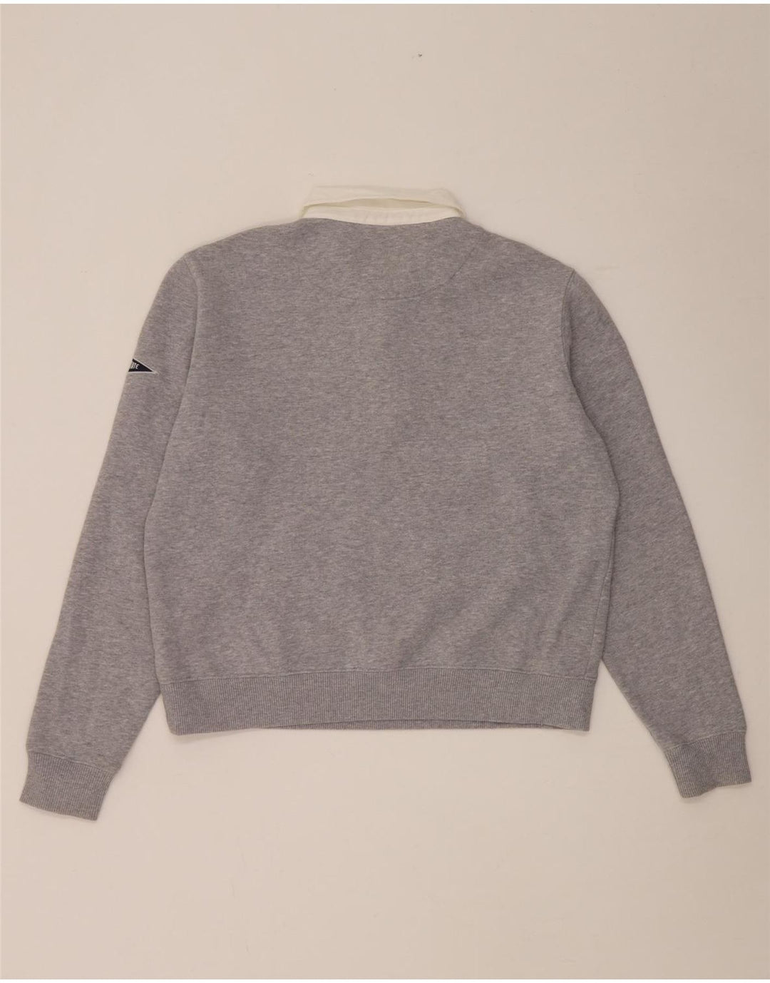 Superdry Womens Oversized Polo Neck Sweatshirt Jumper UK 12 Medium Grey