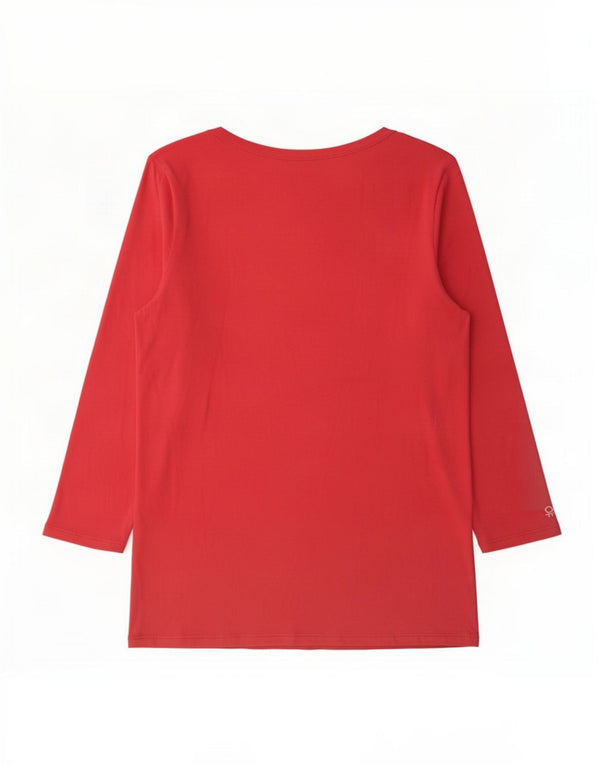 Benetton Womens Top Long Sleeve UK 12 Medium Pink