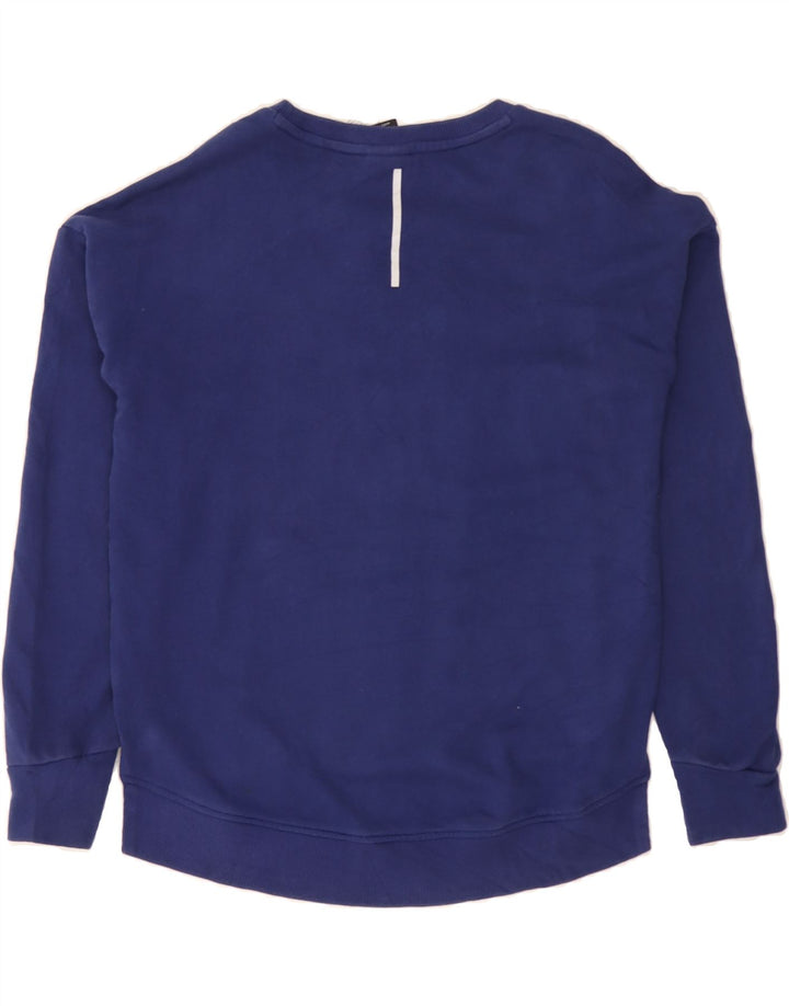 NEW BALANCE Womens Oversized Sweatshirt Jumper UK 14 Medium Navy Blue Vintage New Balance and Second-Hand New Balance from Messina Hembry 