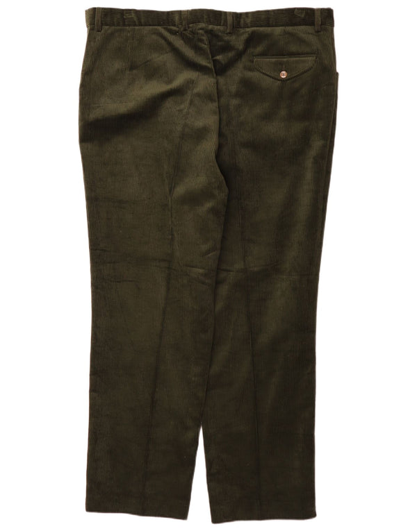 Hoggs Of Fife Mens Tapered Corduroy Trousers W46 L31 Khaki Cotton