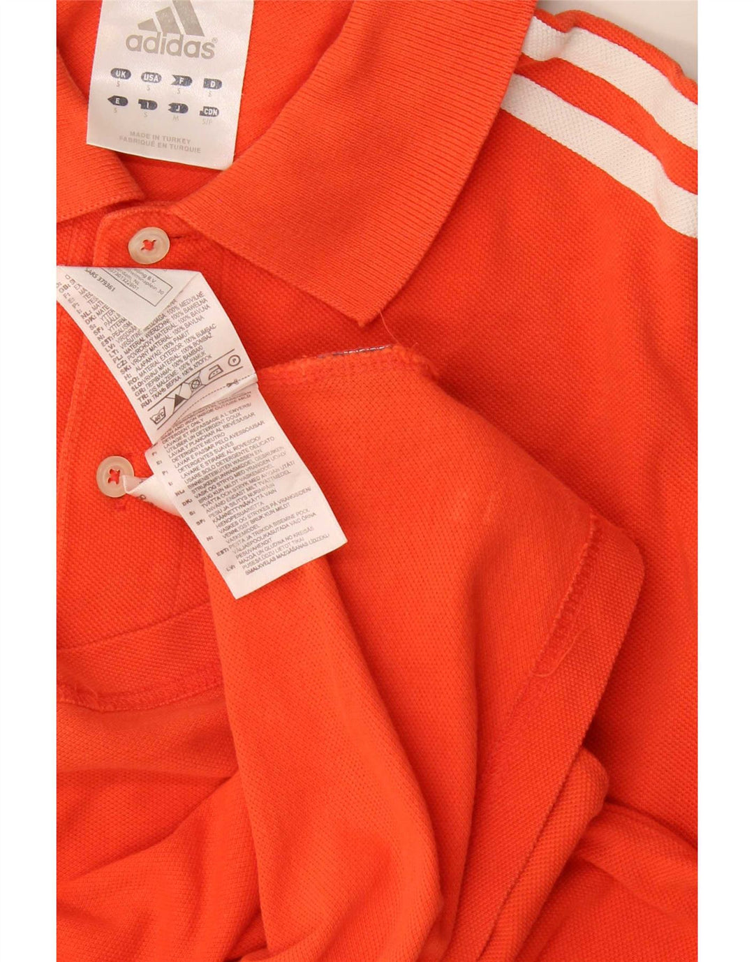 Polo Adidas da uomo piccola in cotone arancione