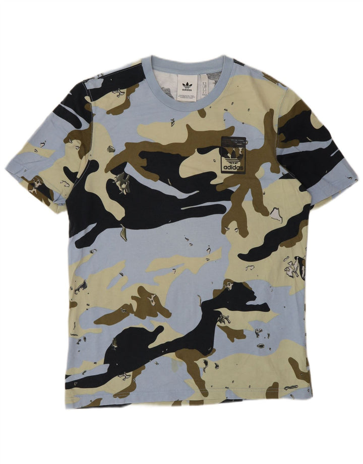 Adidas Mens T-Shirt Top Medium Multicoloured Camouflage Cotton