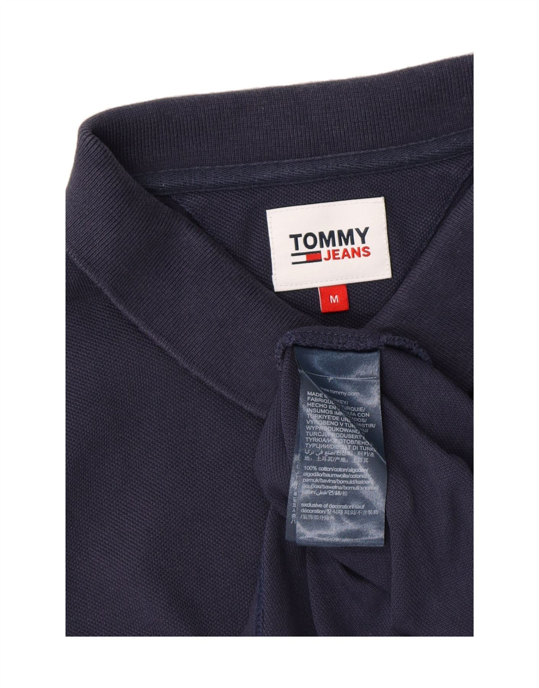 TOMMY HILFIGER Mens Polo Shirt Medium Navy Blue Cotton Vintage Tommy Hilfiger and Second-Hand Tommy Hilfiger from Messina Hembry 