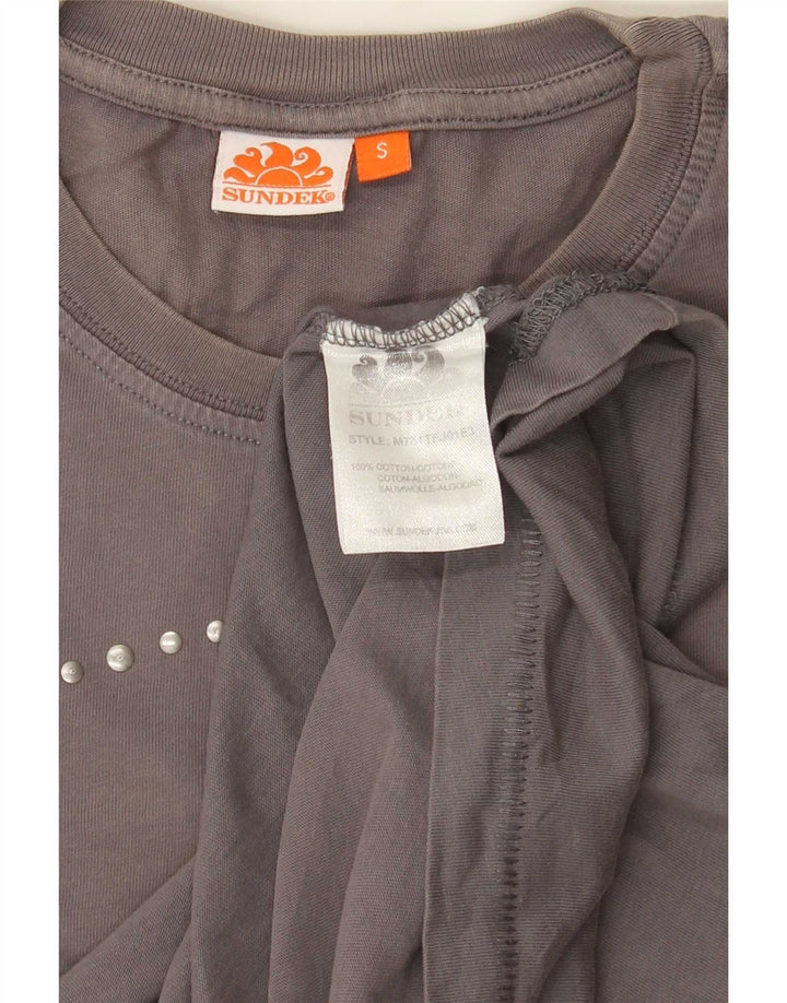 Sundek Mens Graphic T-Shirt Top Small Grey Cotton