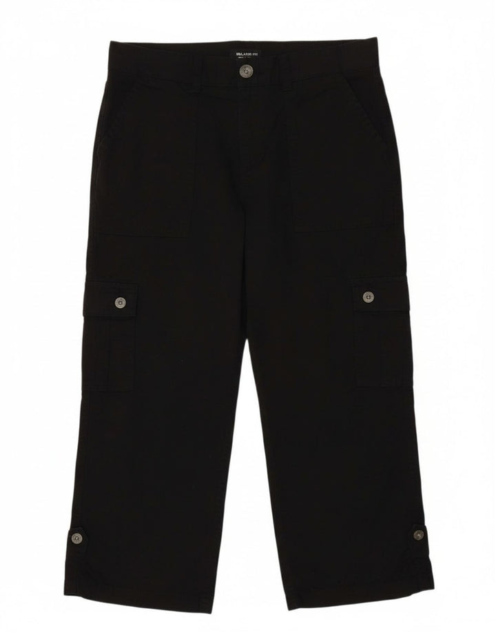 LEE Womens Relaxed Fit Cargo Capri Trousers US 6 Medium W30 L21 Black