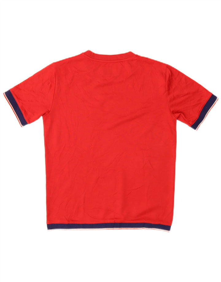 PENN-RICH Dame T-Shirt Top UK 10 Lille Rød Polyester