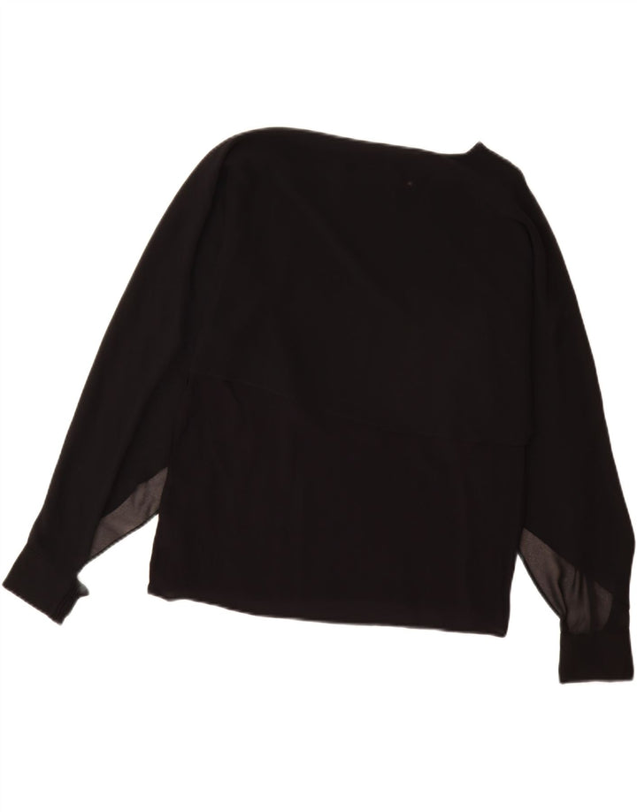 ZARA Womens Long Sleeve Blouse Top UK 14 Large Black Polyester