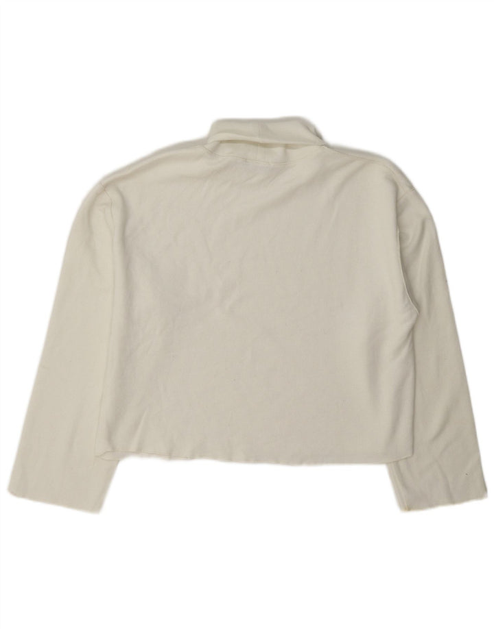 Zara Womens Crop Oversized Roll Neck Jumper Sweater UK 10 Small White