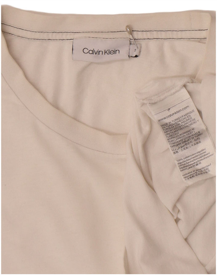 Calvin Klein Mens T-Shirt Top Small White Cotton