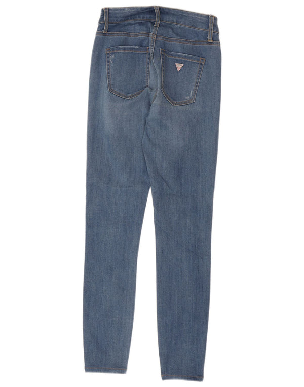 Guess Damen Skinny Jeans W27 L28 Blaue Baumwolle