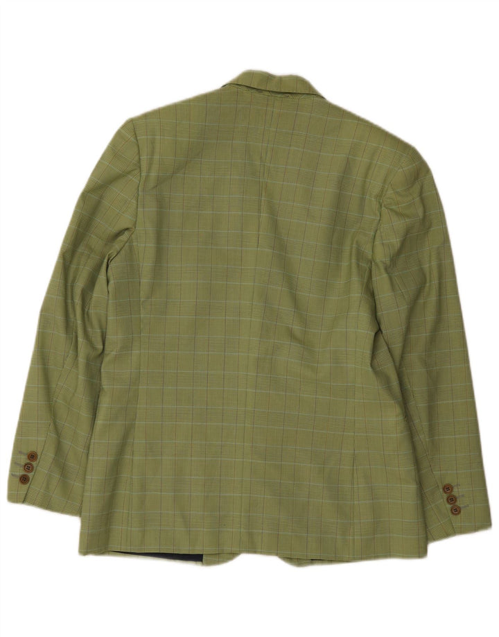 Giacca blazer a 2 bottoni da donna Norton & Wilson IT 46 grande motivo a quadri verdi
