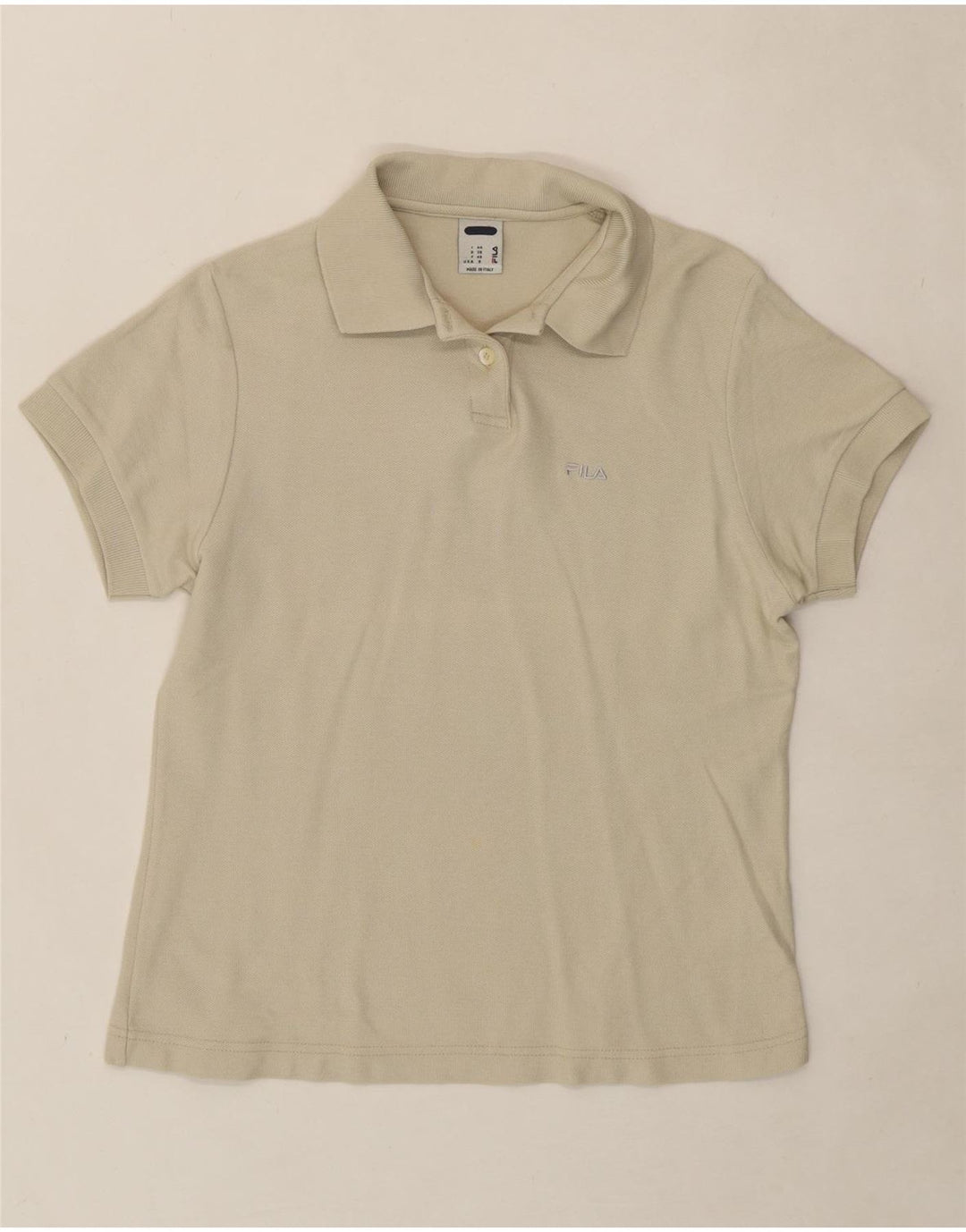 FILA Womens Polo Shirt IT 44 Medium Beige Cotton Vintage Fila and Second-Hand Fila from Messina Hembry 