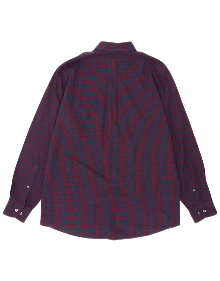 Camicia da uomo Pringle piccola in poliestere a quadretti viola