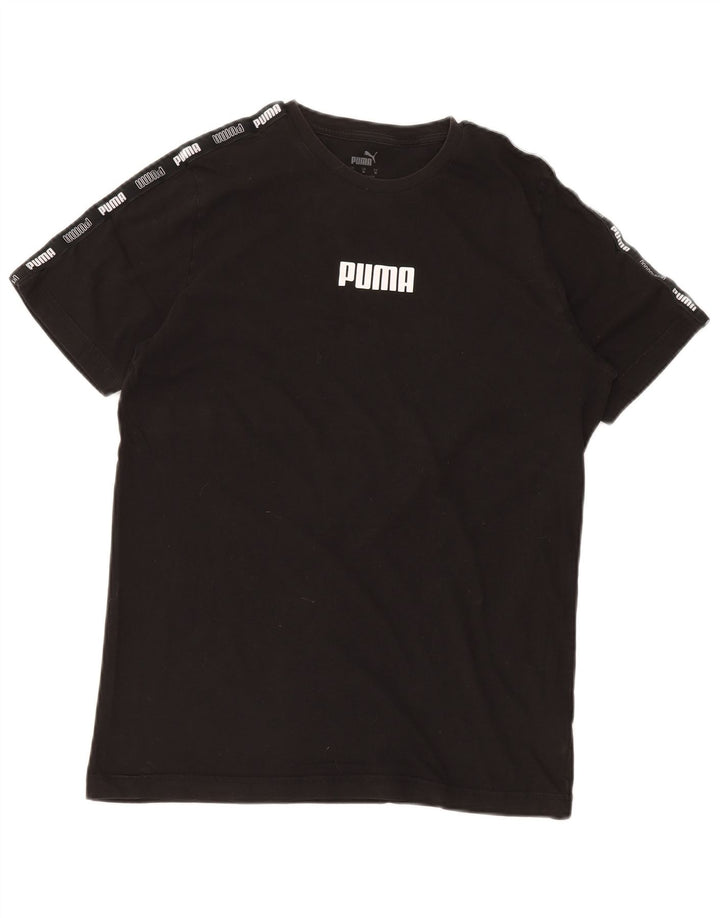 PUMA Grafisk T-shirt til mænd, medium sort bomuld