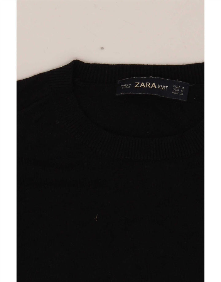 Maglione maglione girocollo da donna Zara UK 12 medio nero