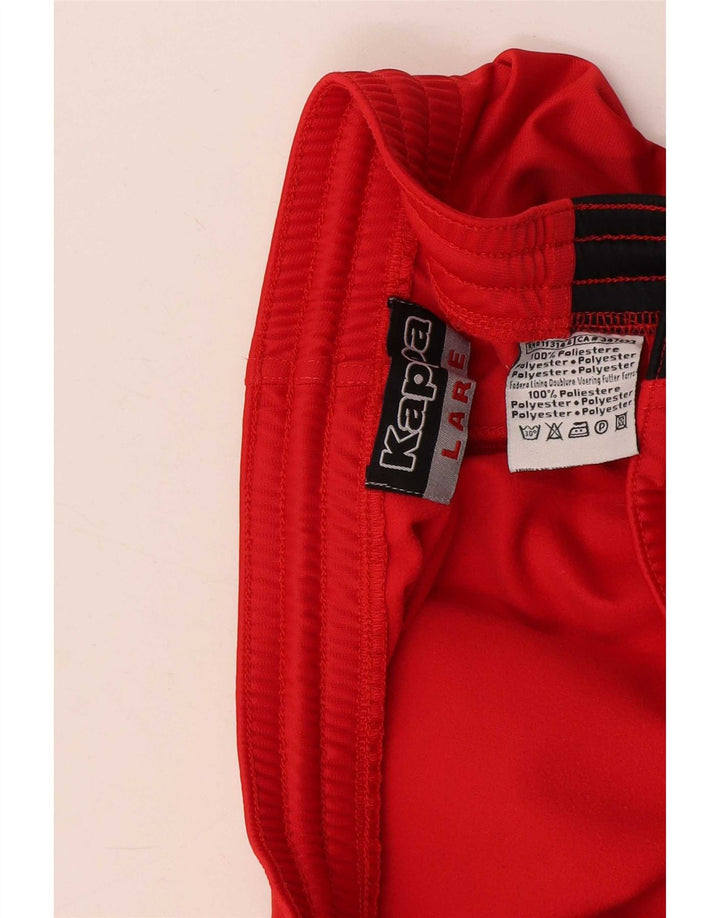 Kappa Herren-Trainingshose, groß, rotes Farbblock-Polyester