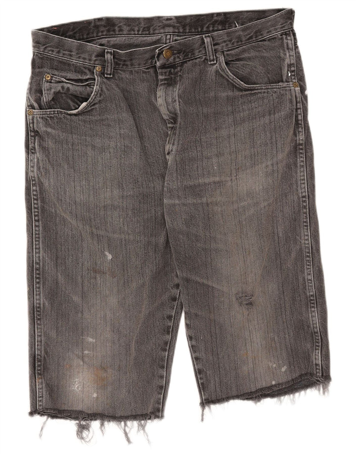 WRANGLER Mens Denim Shorts W38 XL Grey Cotton