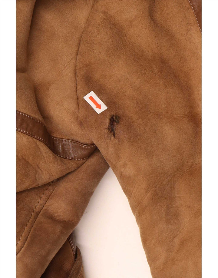 Vintage Womens Shearling Coat UK 14 Medium Brown