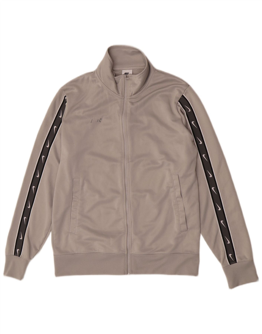 Giacca da tuta da uomo Nike in poliestere color block grigio medio