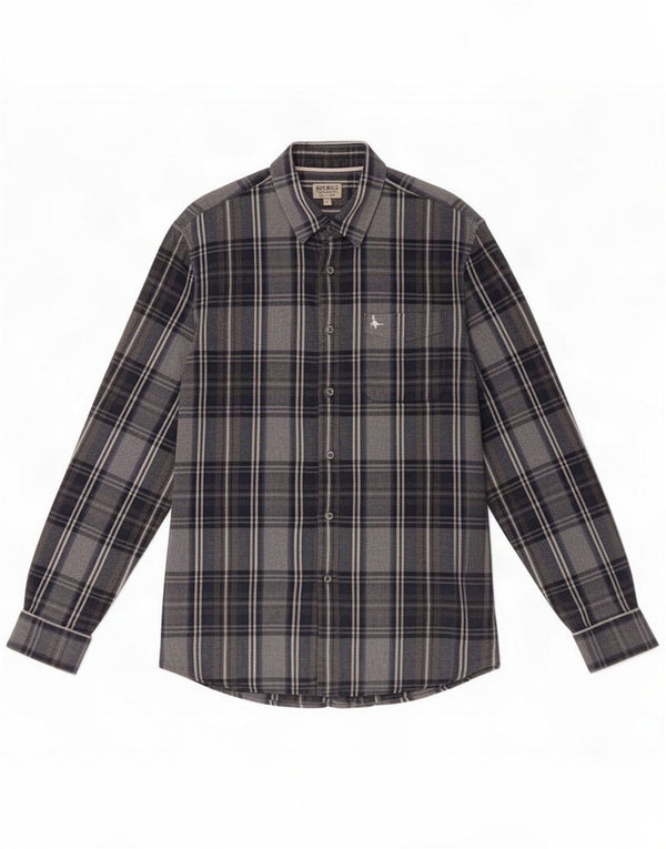 Camisa de franela para hombre Jack Wills Algodón a cuadros gris grande