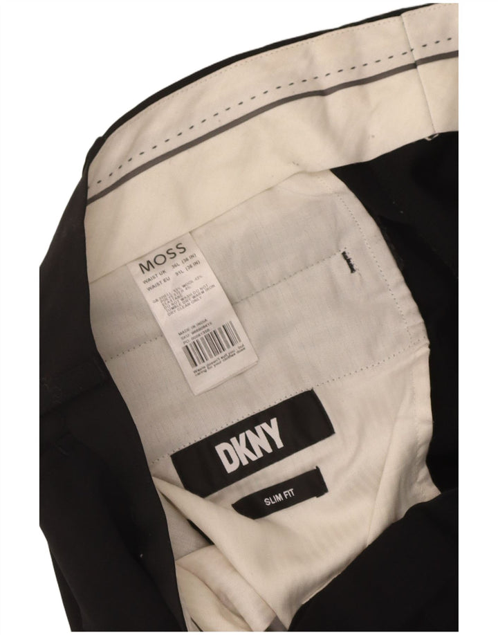 Dkny Herre Slim Fit Suit Bukser W36 L33 Sort Uld
