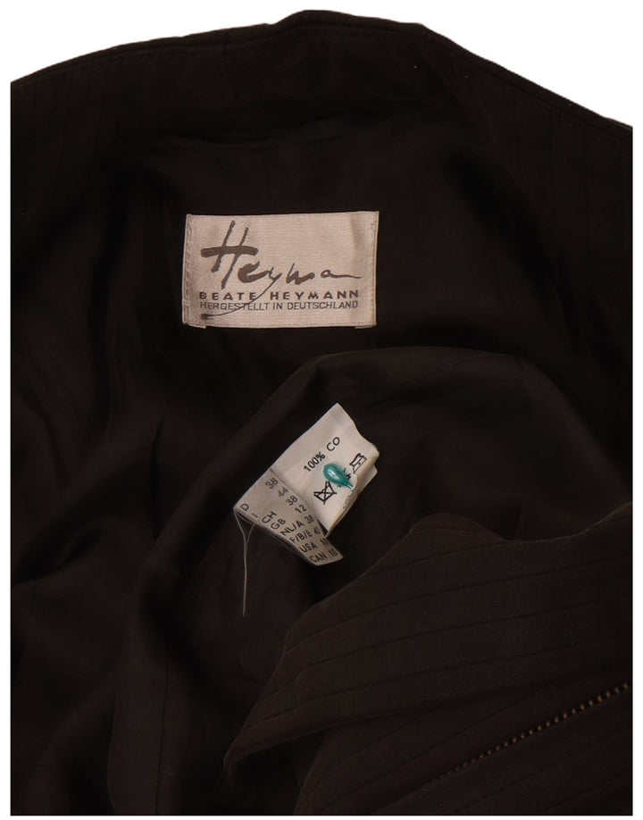 Beate Heymann Womens Overcoat UK 12 Medium  Brown Cotton