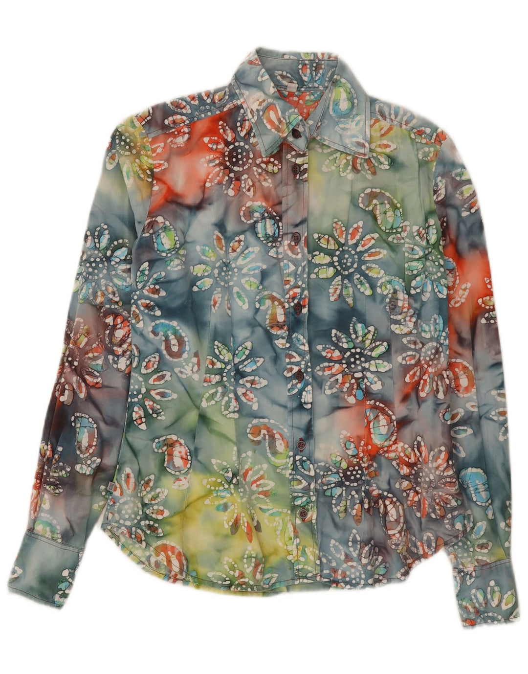 Think Pink Womens Shirt UK 10 Small Multicoloured Floral Cotton