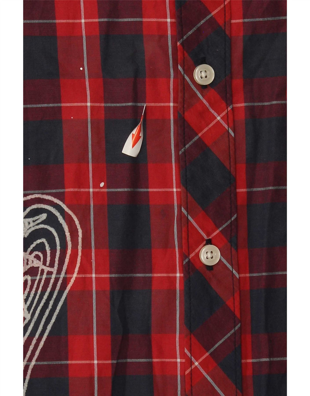 Hurley Mens Graphic Short Sleeve Shirt 2XL Red Check Cotton