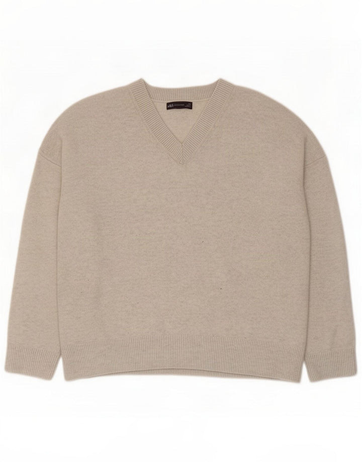 Marks & Spencer Maglione da uomo con scollo a V XL Grigio Poliestere