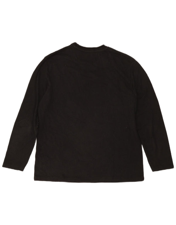 Zara Top masculino manga comprida grande algodão preto