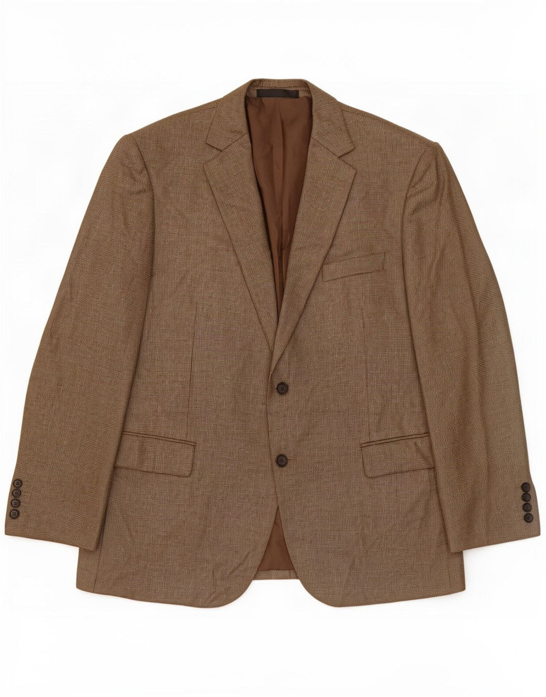 Jaqueta blazer masculina de 2 botões Marks & Spencer Reino Unido 44 XL marrom poliéster