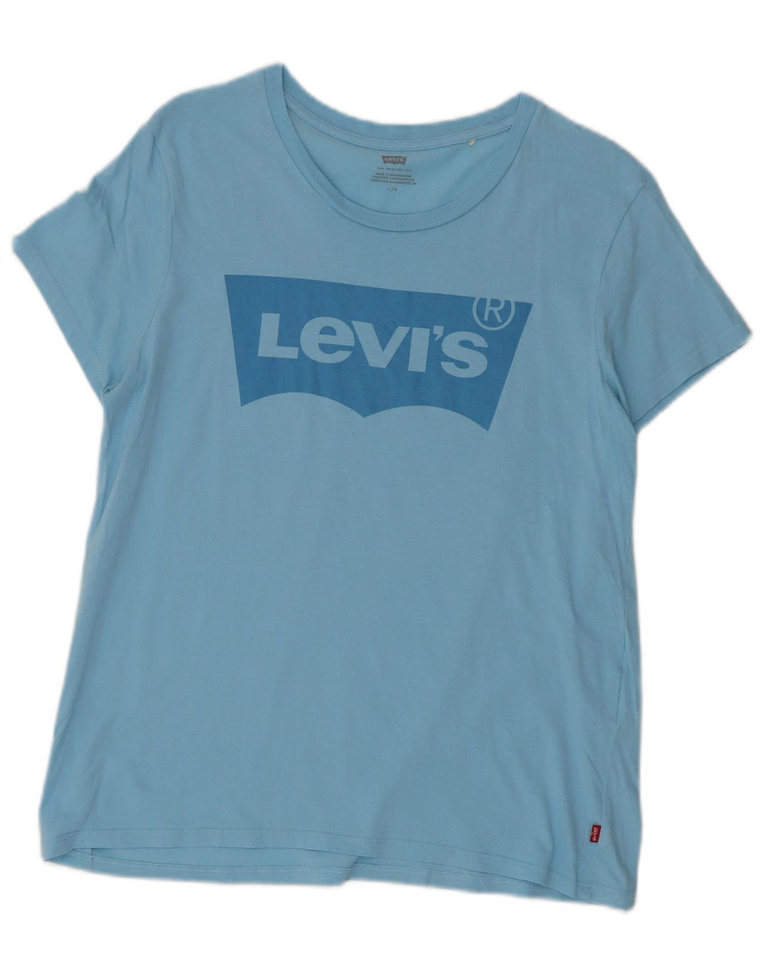 LEVI'S Womens Graphic T-Shirt Top UK 14 Large Blue