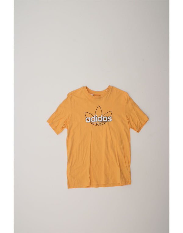 Γραφικό T-shirt Adidas Boys Top 13-14 ετών πορτοκαλί βαμβακερό