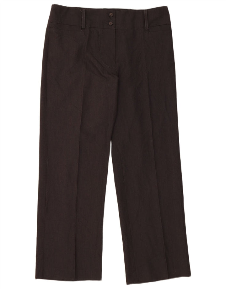 Essential Womens Straight Casual Trousers US 12 Large W32 L28 Grey