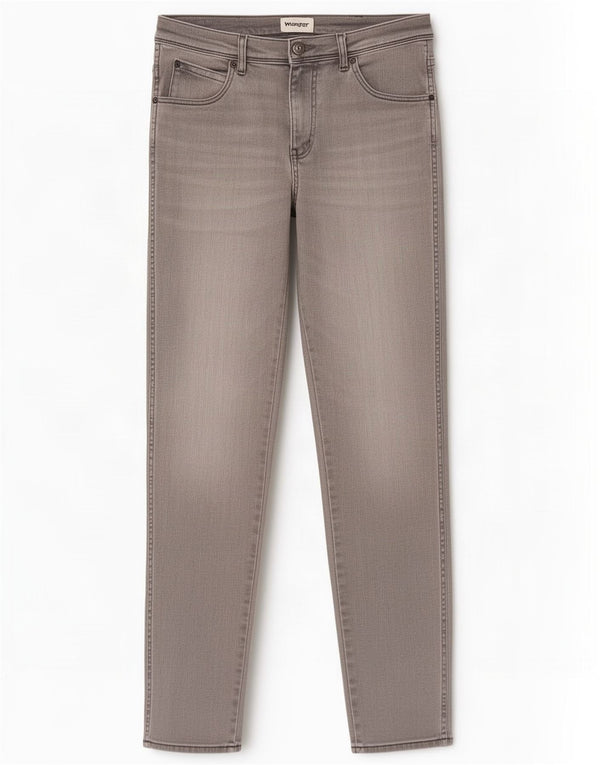 Wrangler Mens Texas Slim Jeans W32 L34 Gris Coton