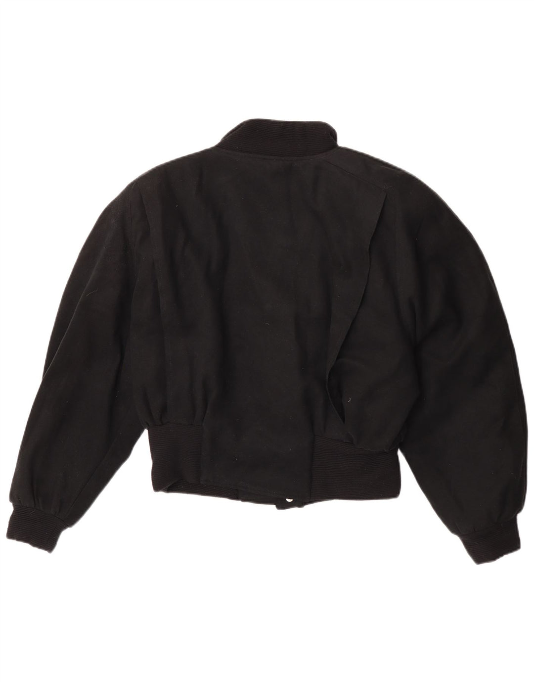 Vintage Womens Bomber Jacket IT 44 Medium Black Polyester