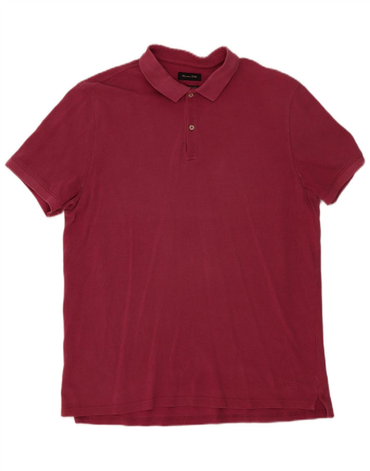 Massimo Dutti Herren Poloshirt Mittelrosa