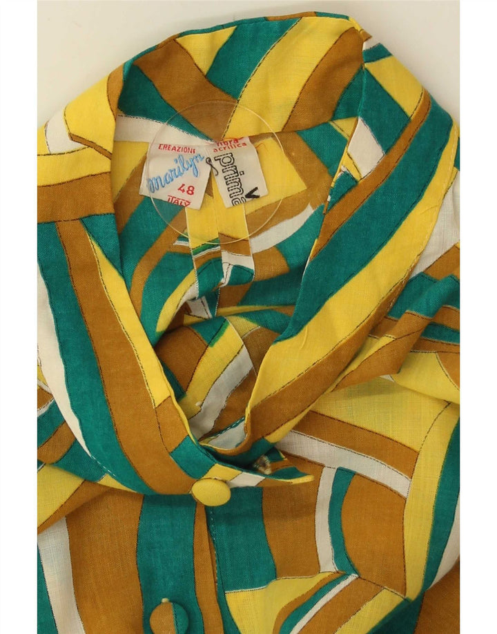 Vintage Womens Sleeveless Shift Dress IT 48 XL Multicoloured Geometric