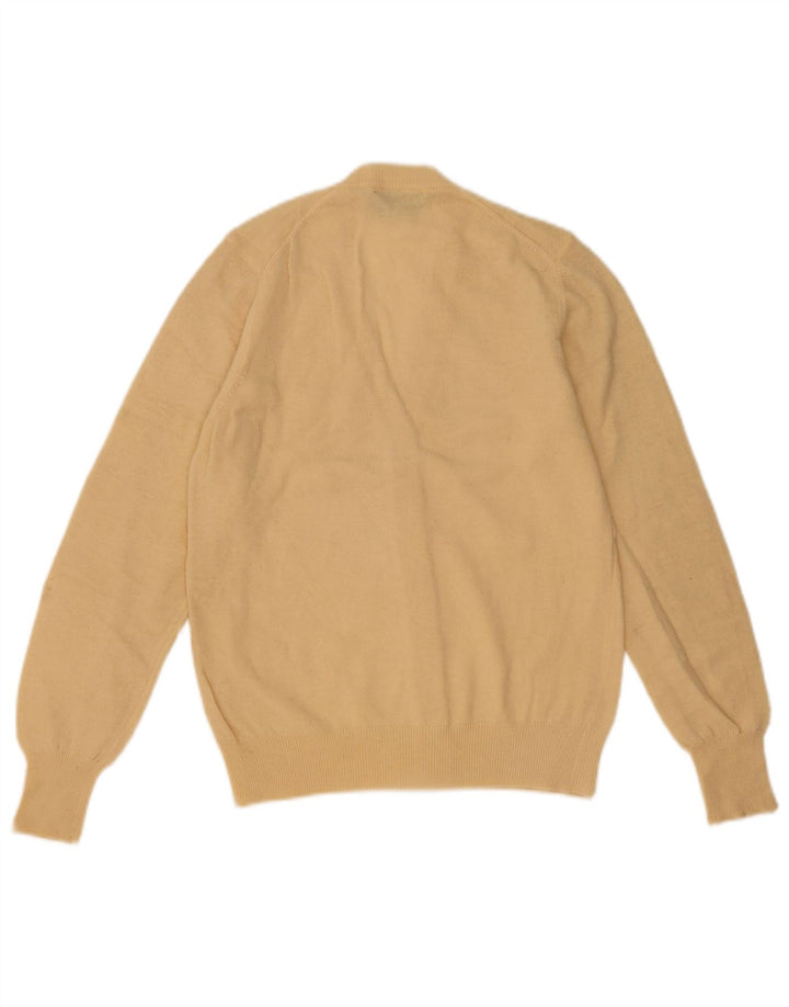 Benetton Womens Cardigan Sweater IT 46 Large Yellow Wool