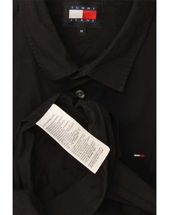 Tommy Hilfiger Mens Slim Fit Shirt Medium Black Cotton