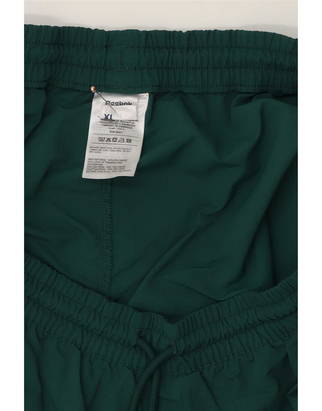 Pantaloncini sportivi Reebok da uomo XL verde in poliestere color block