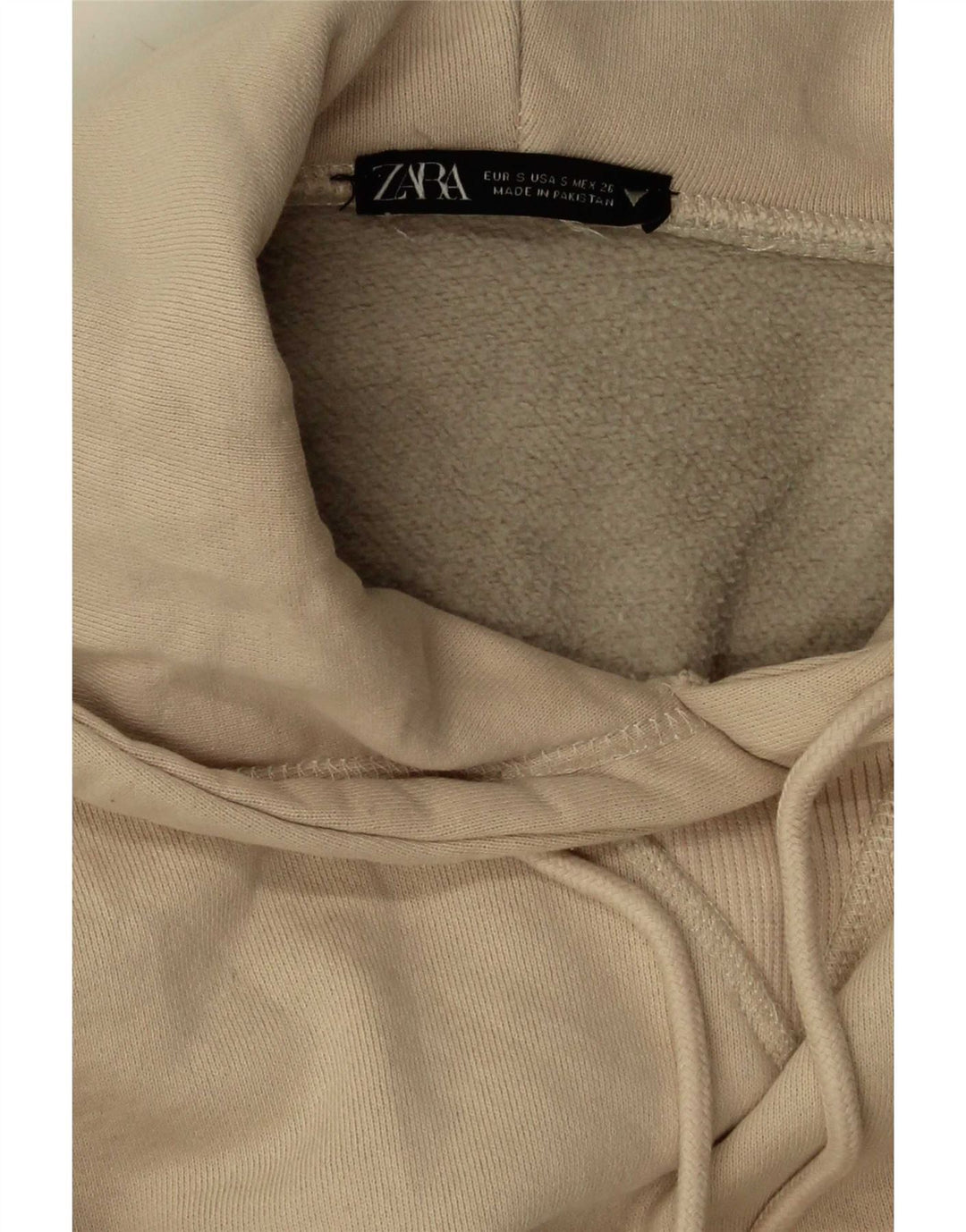 Zara Dame Oversized Hoodie Jumper UK 10 Small Beige