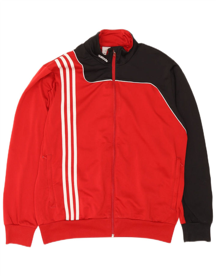 Adidas Træningsdragt til mænd Topjakke UK 38/40 Medium Rød Colourblock Polyester
