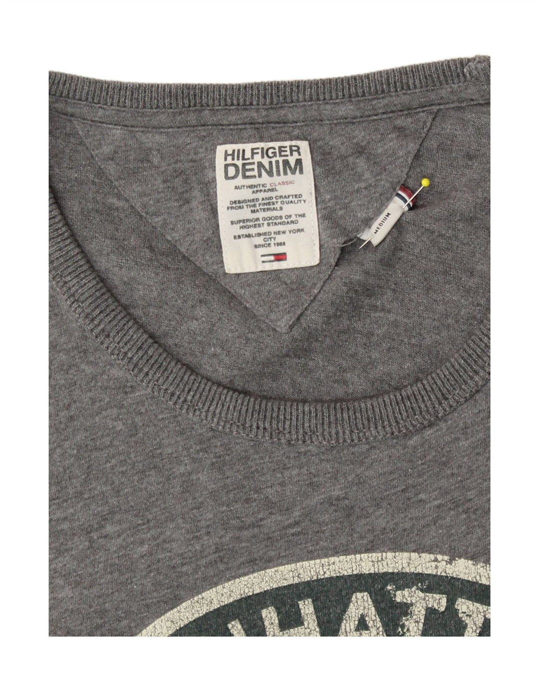 Tommy Hilfiger Mens Graphic T-Shirt Top Medium Grey