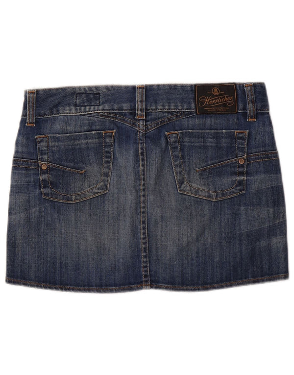 Mini gonna di jeans a vita bassa da donna Herrlicher W29 cotone blu medio