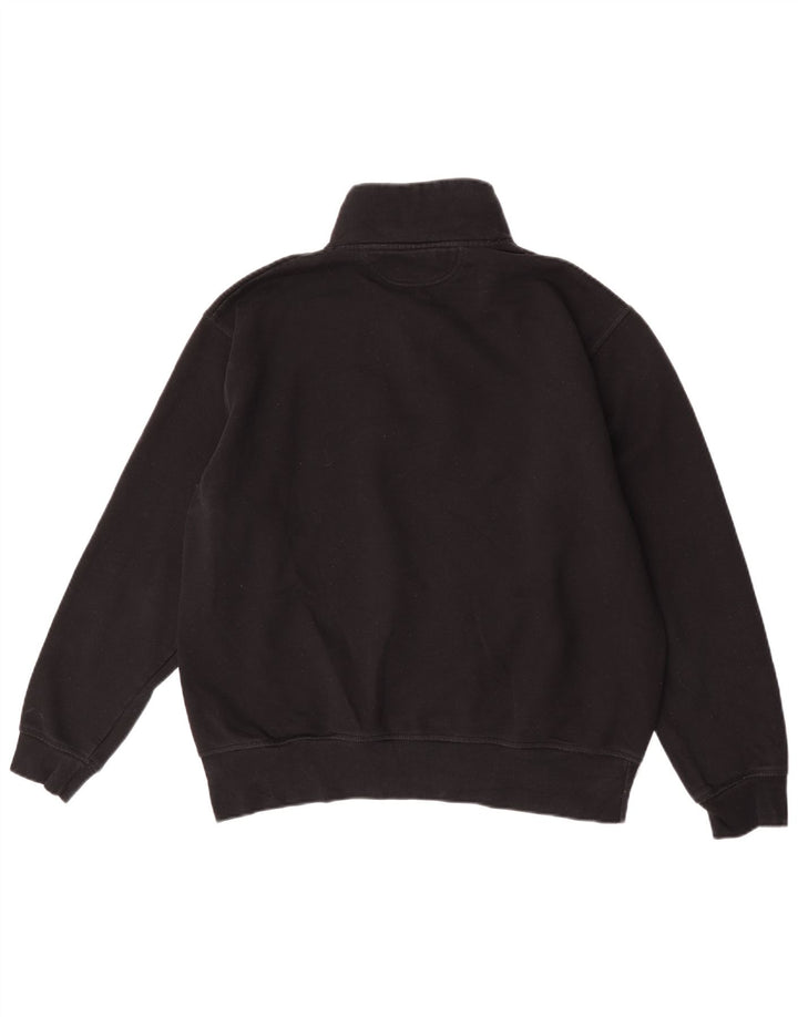 Felpa Zara da uomo con collo con zip, maglione grande, poliestere nero