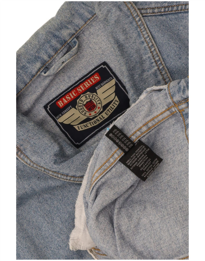 VINTAGE Mens Denim Jacket UK 44 2XL Blue Cotton